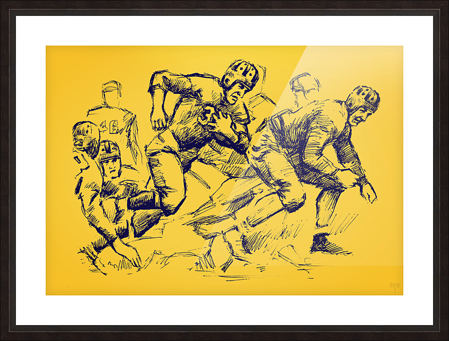 1938 Cal Bear Touchdown Art Picture Frame print
