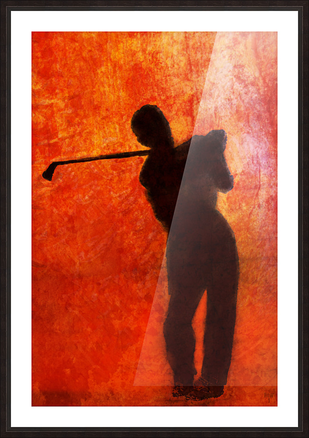 Abstract Golf Sunset Art Picture Frame print