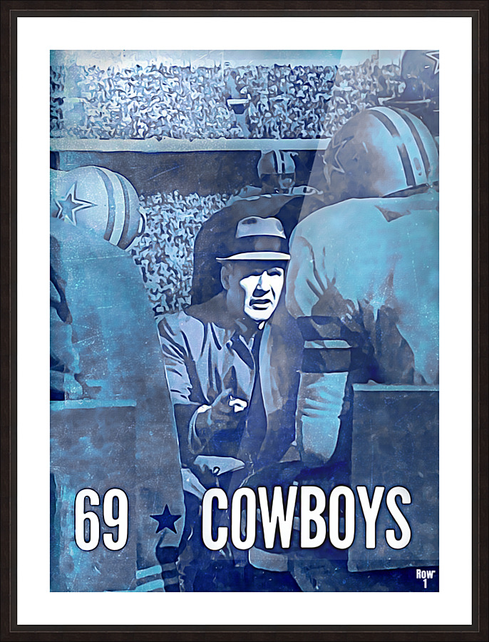 1969 Dallas Cowboys Retro Remix Art Wood Print Picture Frame print