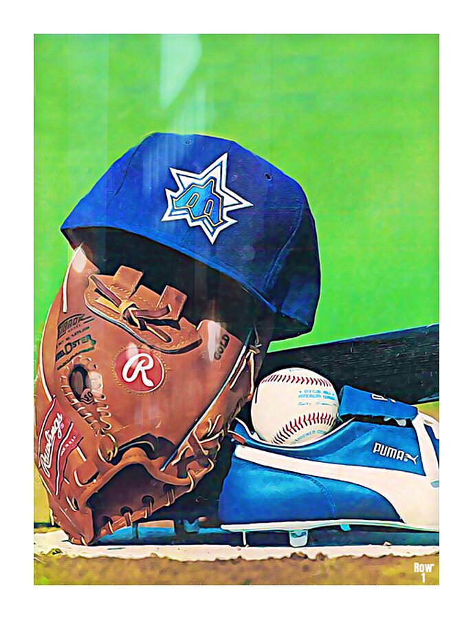 1986 Seattle Mariners Baseball Hat Art Picture Frame print