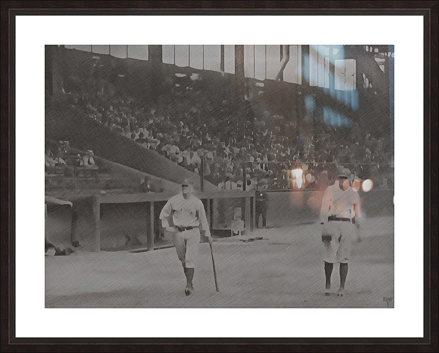 Babe Ruth Warming Up Picture Frame print