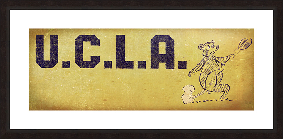 Vintage UCLA Bruins Football Cartoon Picture Frame print