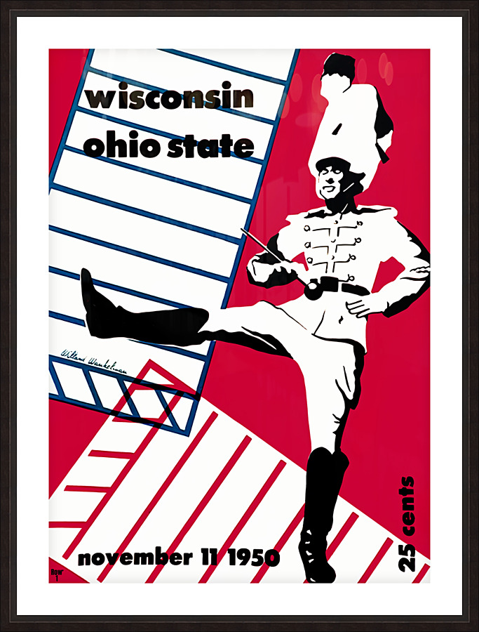 1950 Wisconsin vs. Ohio State Football Program Art Picture Frame print