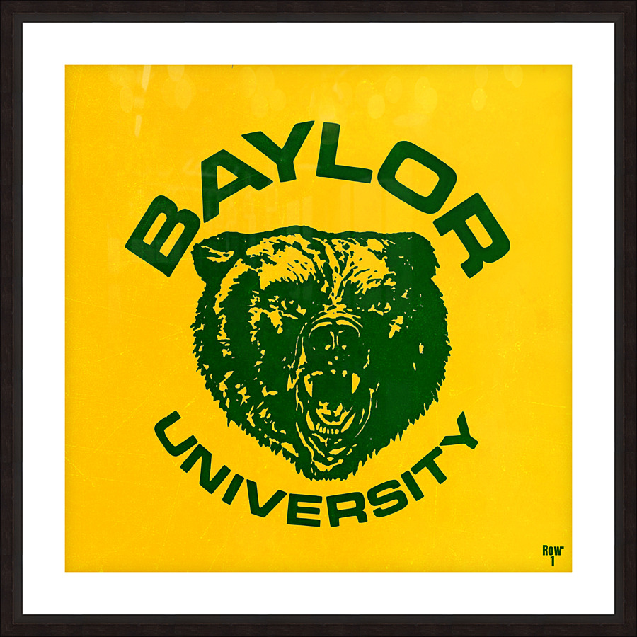 Retro Eighties Baylor Bear Wall Art Picture Frame print