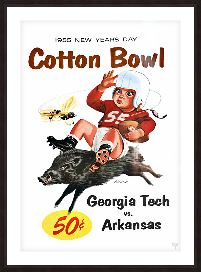 1955 Cotton Bowl Georgia Tech vs. Arkansas Picture Frame print
