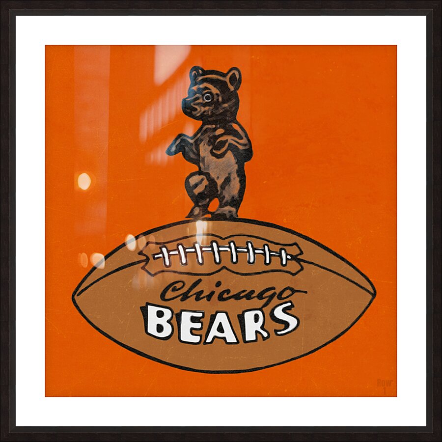 Fanion Vintage NFL Chicago Bears Années 50 - Pièce Originale Rare - Officiellement Licencié