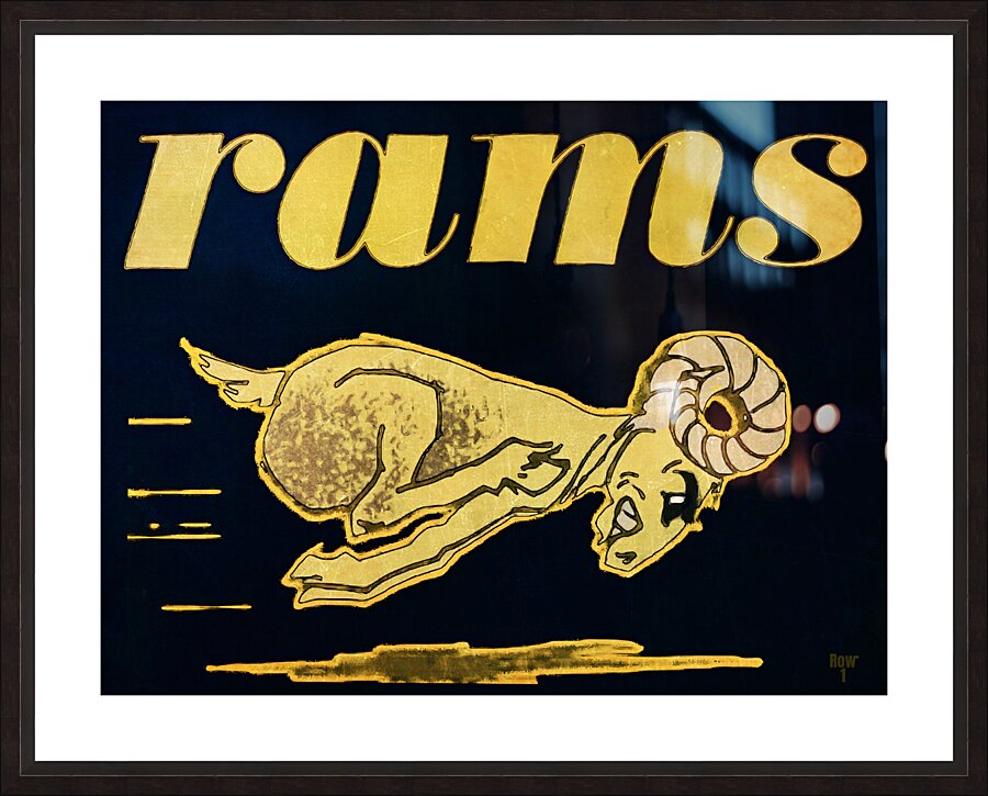 Sixties Rams Throwback Art Picture Frame print