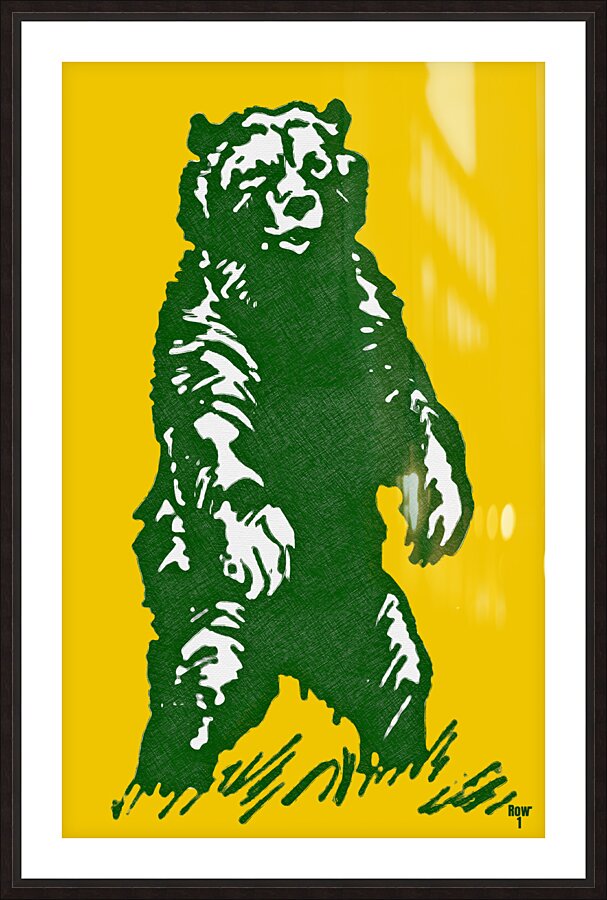 Retro 70s Baylor Bear Illustration Picture Frame print