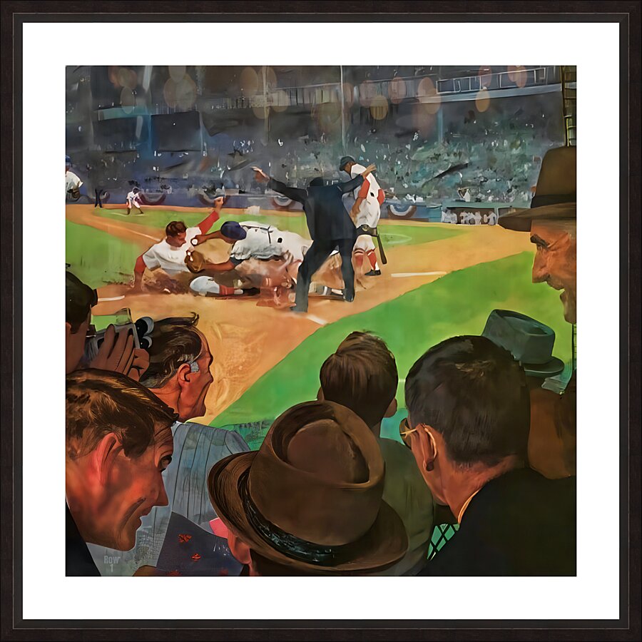 Home Plate Action Baseball Art Picture Frame print