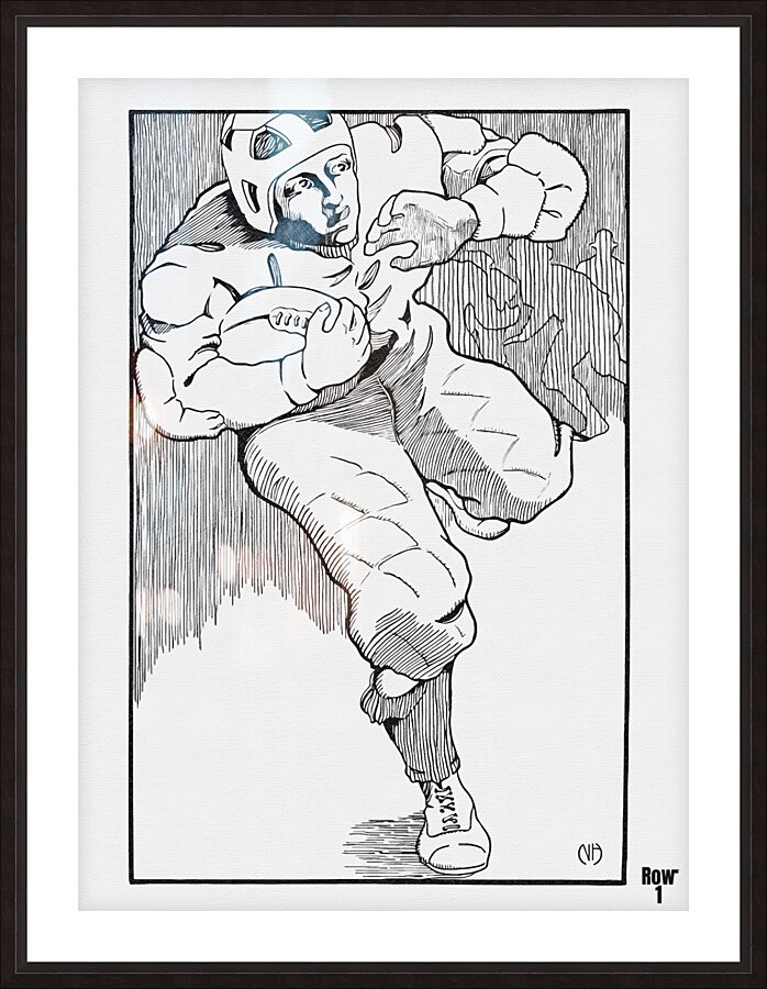 Early 1900s Gridiron Illustration Picture Frame print