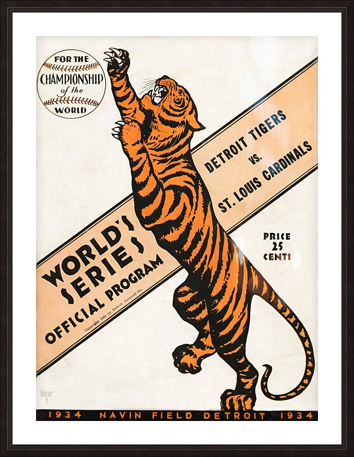 1934 World Series Program Cover Art Picture Frame print