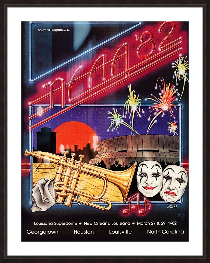 1982 NCAA Basketball Finals Program Cover Art Picture Frame print