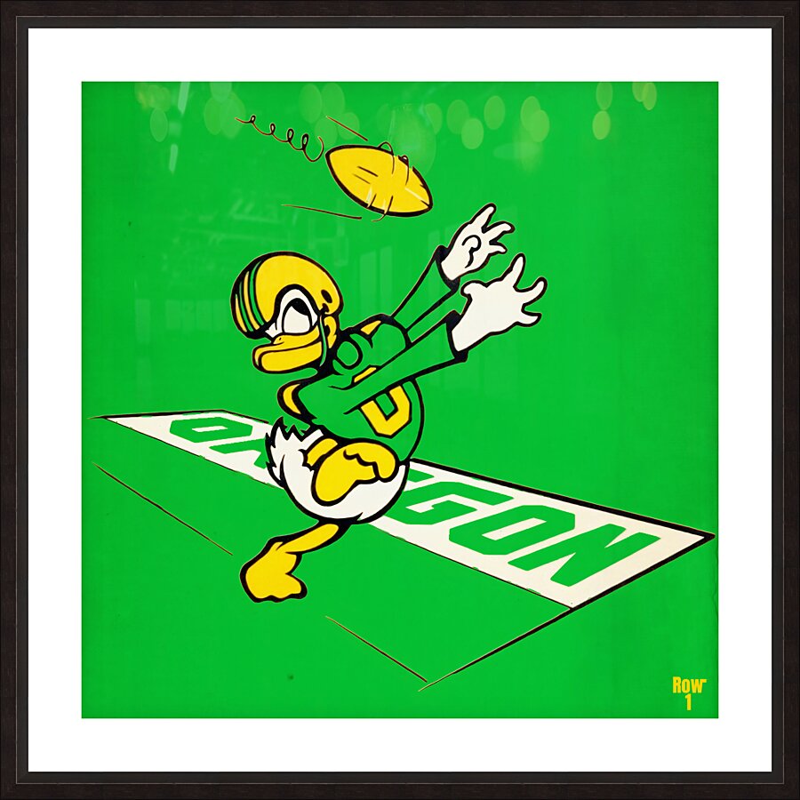 Oregon Duck Throwback Cartoon Art Picture Frame print