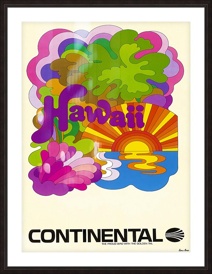 Vintage Continental Hawaii Travel Poster by Row One Brand