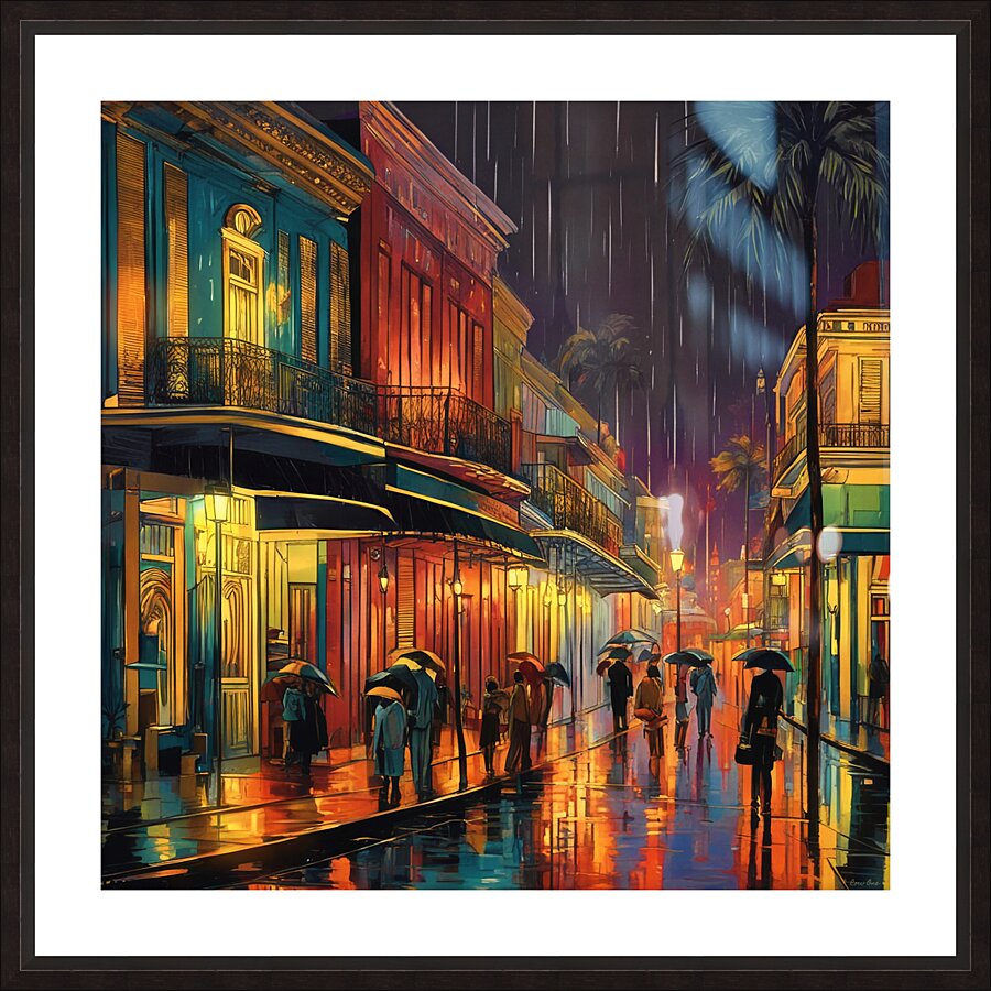 Rainy Night in New Orleans Picture Frame print