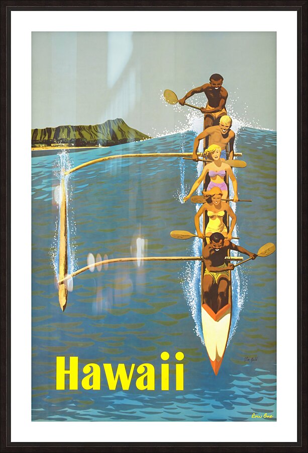 1960 stanley galli hawaii travel poster Picture Frame print