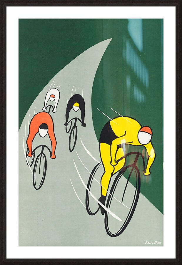1950s bike racing art Picture Frame print