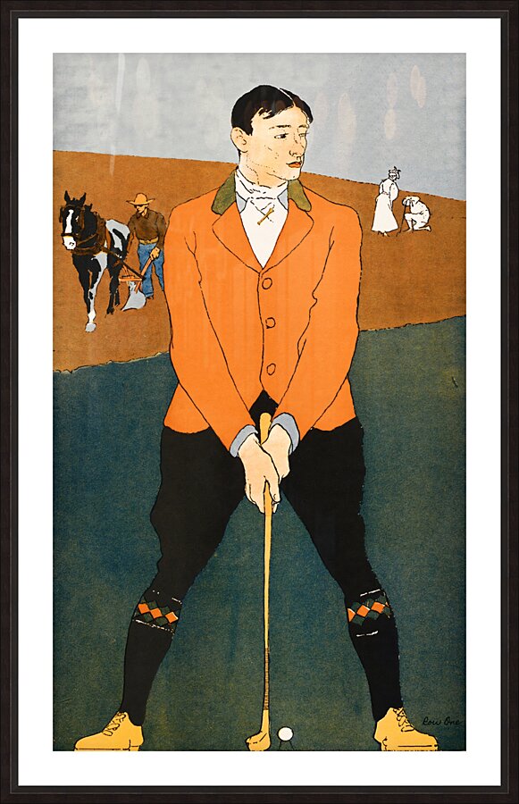 edward penfield golf art 1898 Picture Frame print