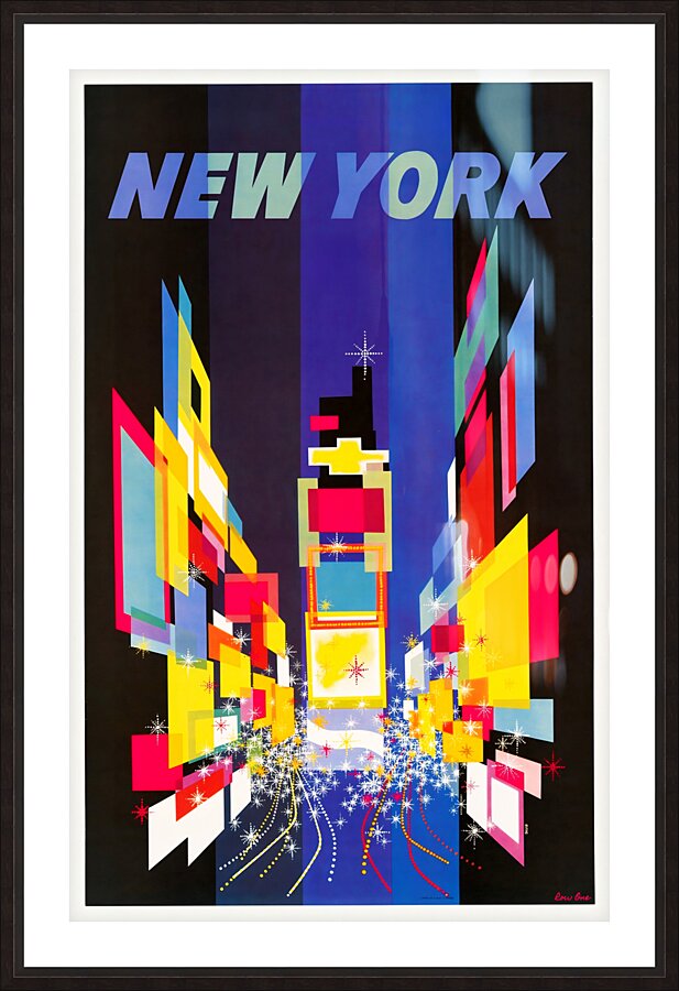 vintage sixties abstract new york art Picture Frame print