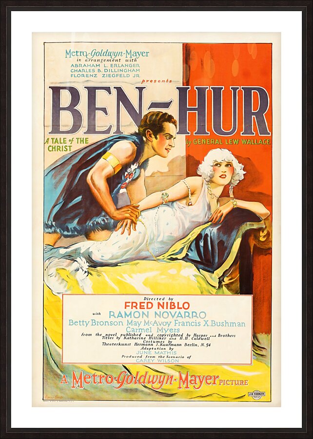 1926 ben hur movie poster Picture Frame print