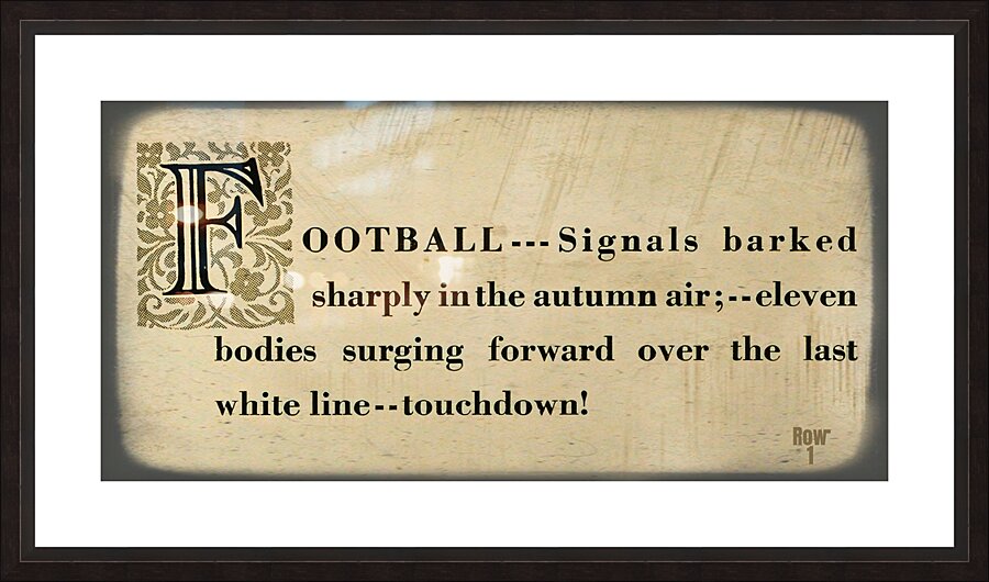 Vintage Football Word Art Picture Frame print