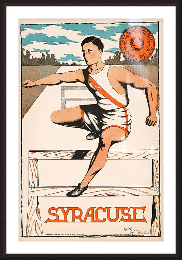 1908 syracuse track poster row one Picture Frame print