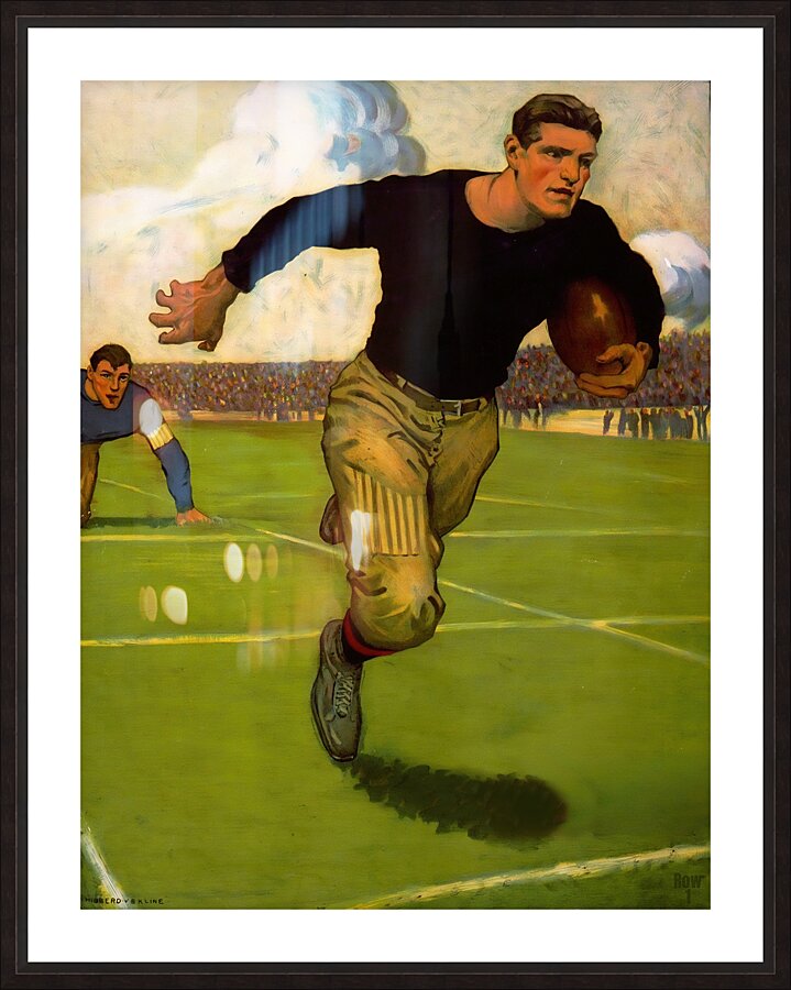 1910 In the Clear Football Art Picture Frame print