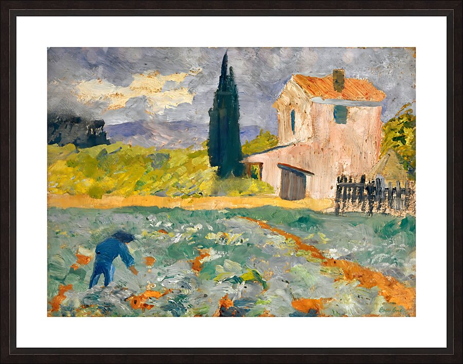 southern farm with field schiess Picture Frame print