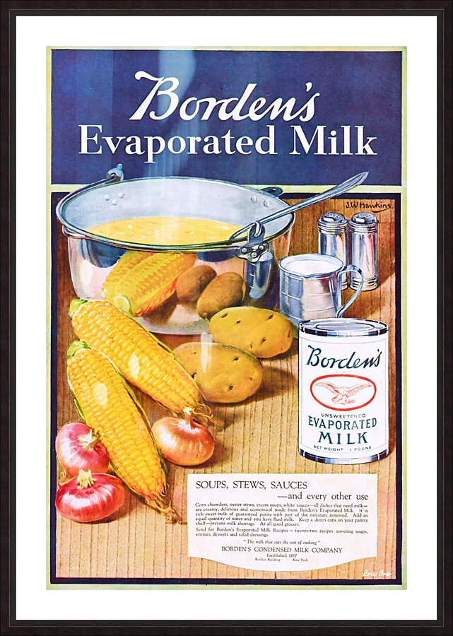 kitchen decor ideas bordens evaporated milk ad.jp Picture Frame print