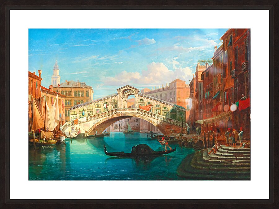 venice rialto bridge gustaf wilhelm palm Picture Frame print