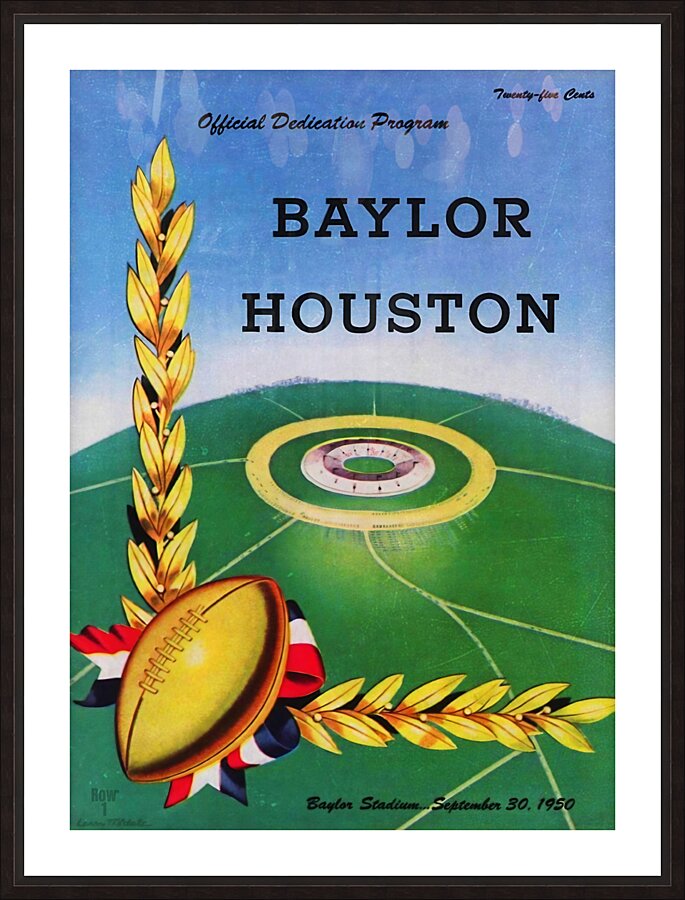 1950 Baylor Stadium Dedication Game Picture Frame print