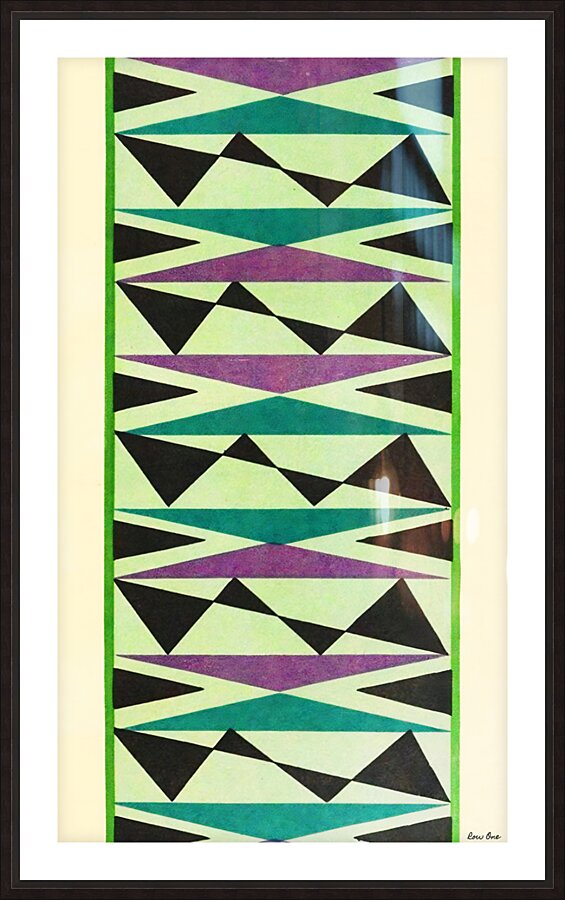 abstract pattern green purple Picture Frame print