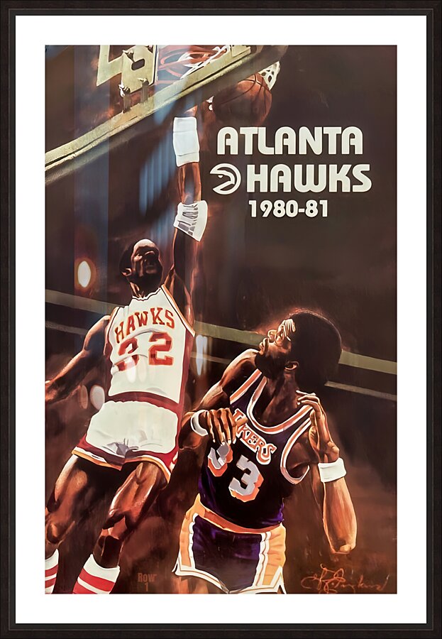 atlanta hawks throwback art Picture Frame print