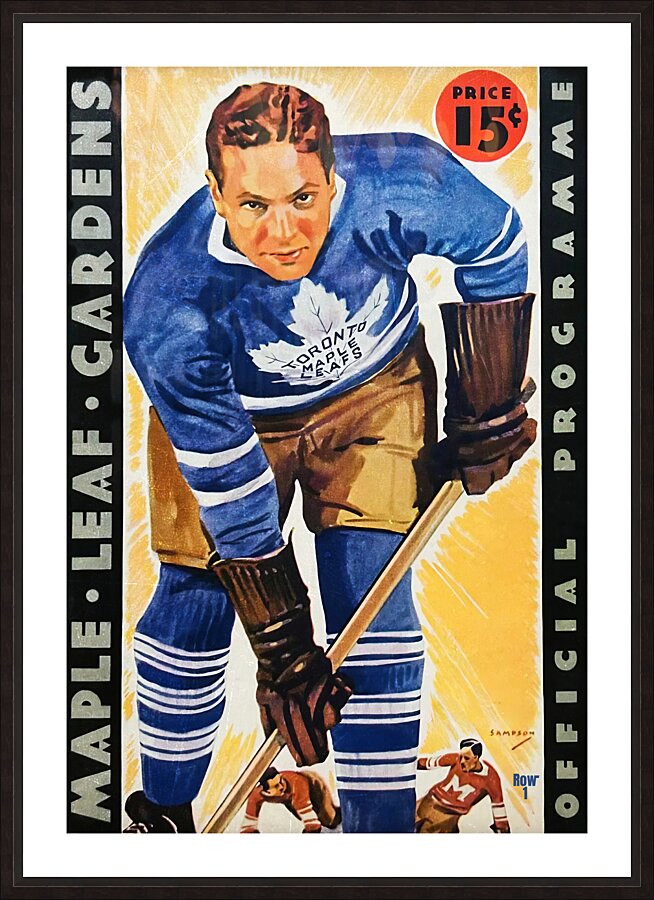 1938 toronto maple leafs hockey program art Picture Frame print