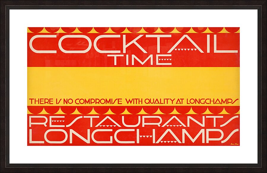 longchamps restaurant cocktail time art Picture Frame print