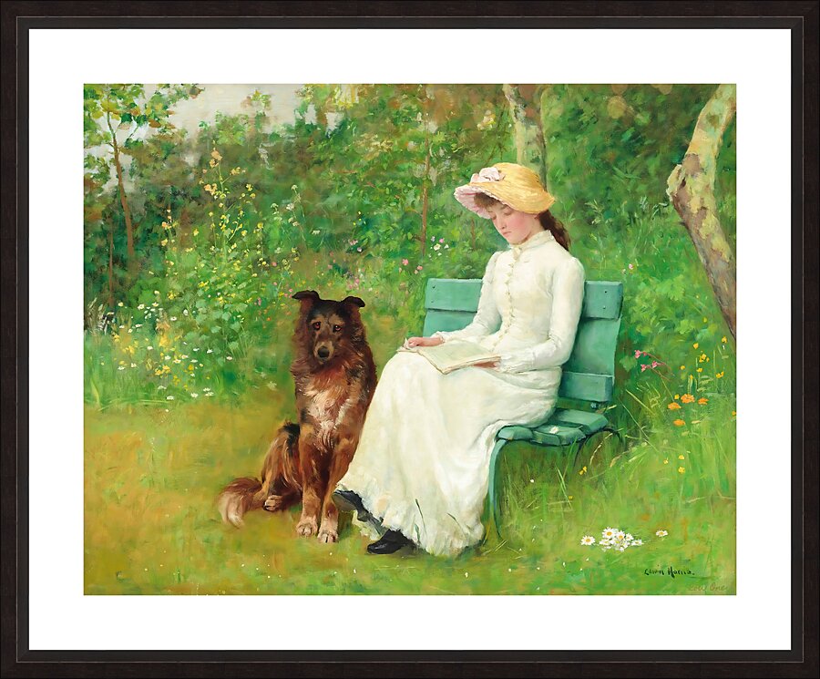 a quiet moment edwin harris late 1800s art Picture Frame print