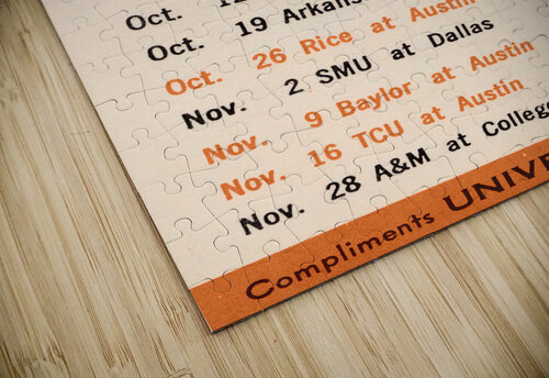 1963 Texas Longhorns Football Schedule Wall Art Row One Brand puzzle