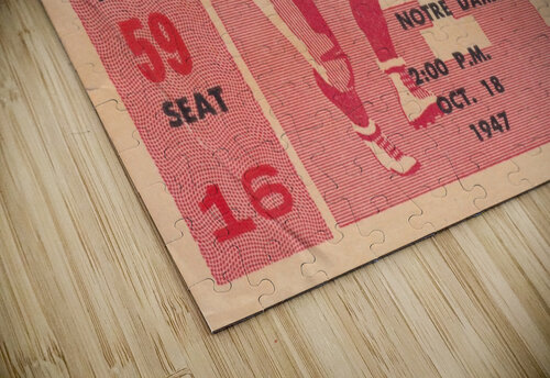 1947 Nebraska at Notre Dame Football Ticket Art Row One Brand puzzle