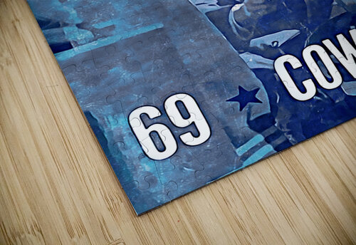 1969 Dallas Cowboys Retro Remix Art Wood Print Row One Brand puzzle