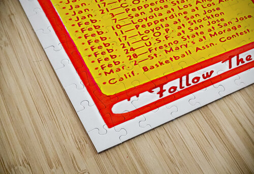 1955 Santa Clara Broncos Basketball Schedule Art Row One Brand puzzle