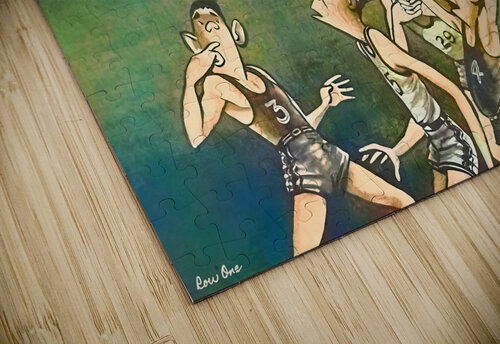 vintage basketball cartoon art Row One Brand puzzle