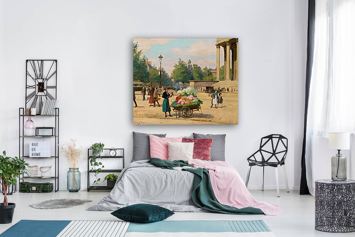 Flower Vendor Before The Madeleine Church Paris V Reproduction