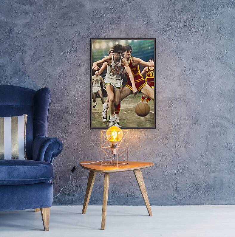 1969 LSU vs. USC Basketball Pistol Pete Art Reproduction