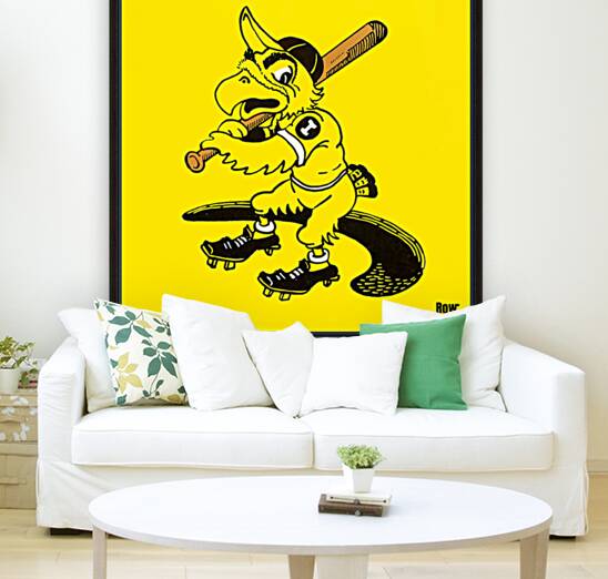 Dick Spencer Iowa Herky Hawk Baseball Cartoon Art Reproduction