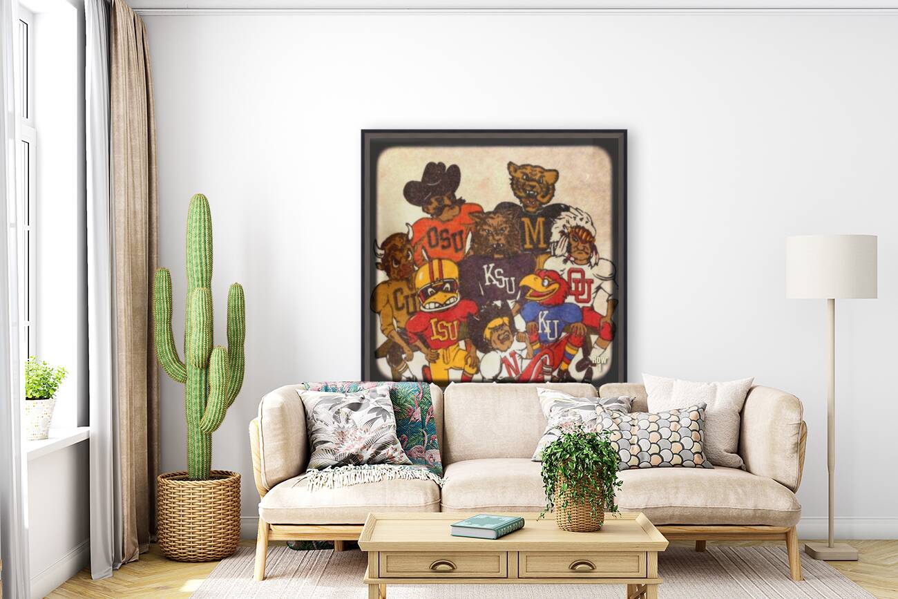 Big 8 Conference Mascots Art Reproduction