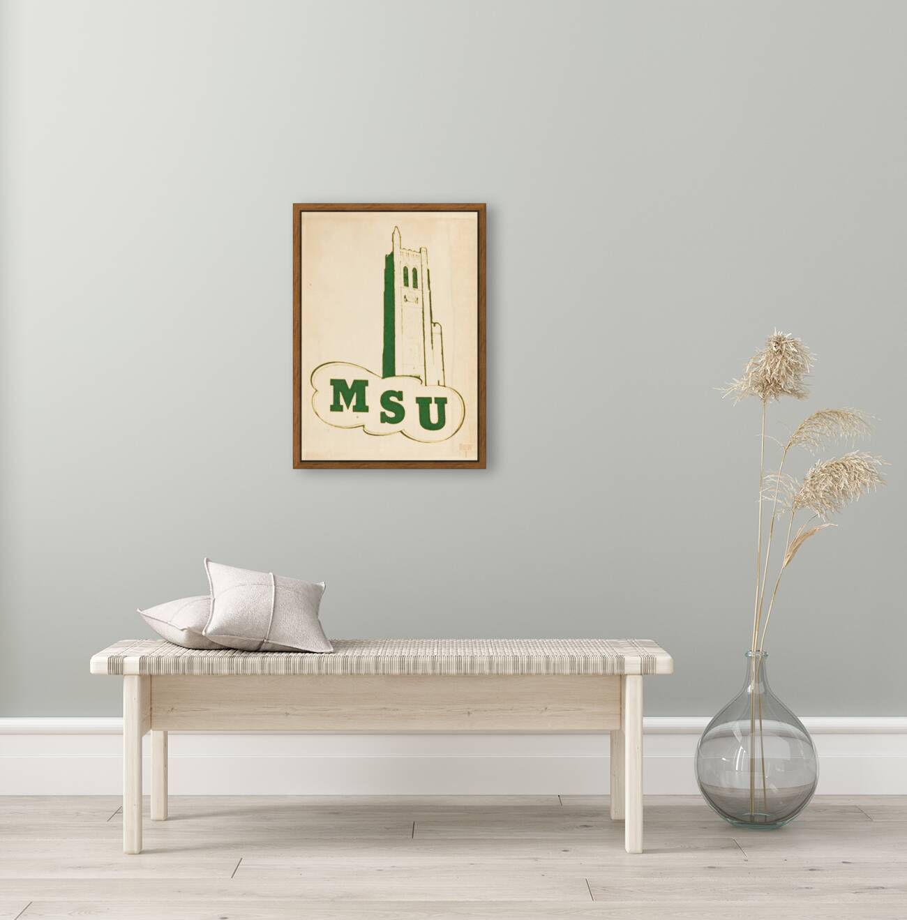 vintage michigan state msu campus art  Reproduction