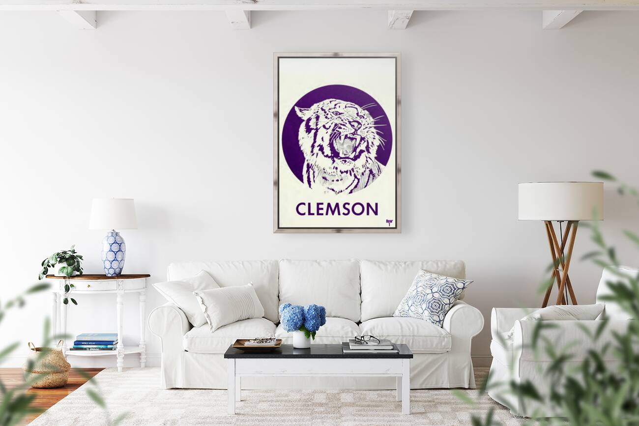 1960s clemson tiger art Reproduction