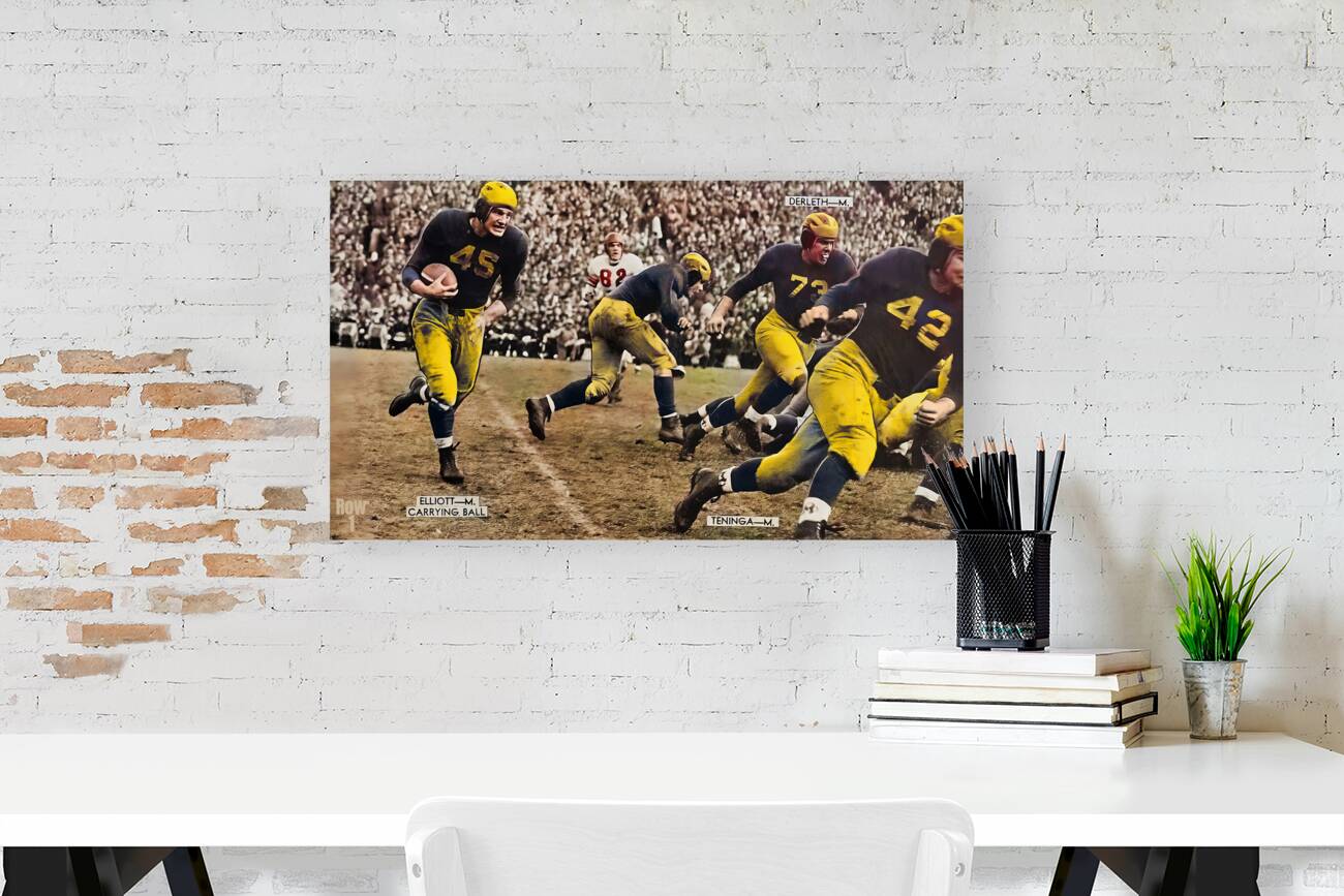1945 Michigan Wolverines Football Art Reproduction