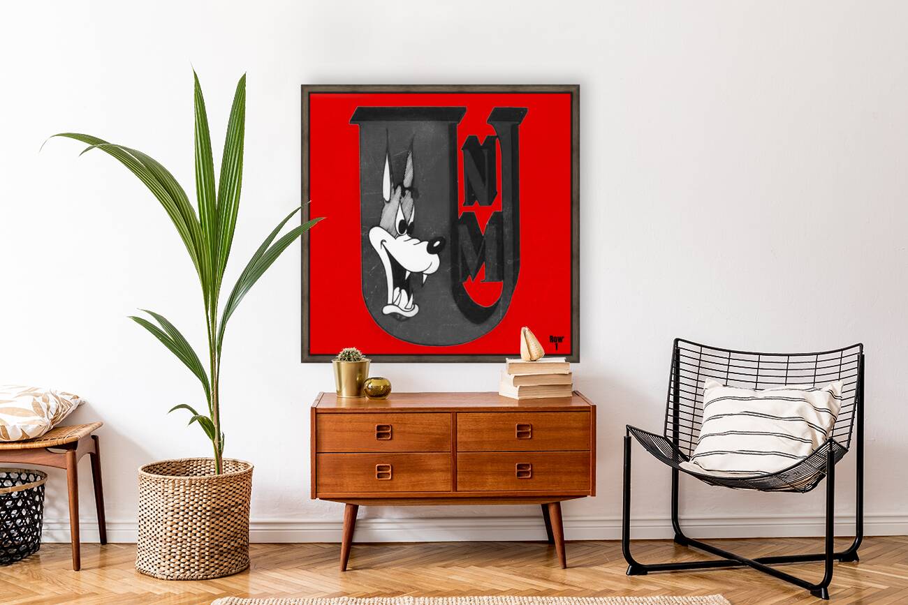 vintage unm new mexico lobo art  Reproduction