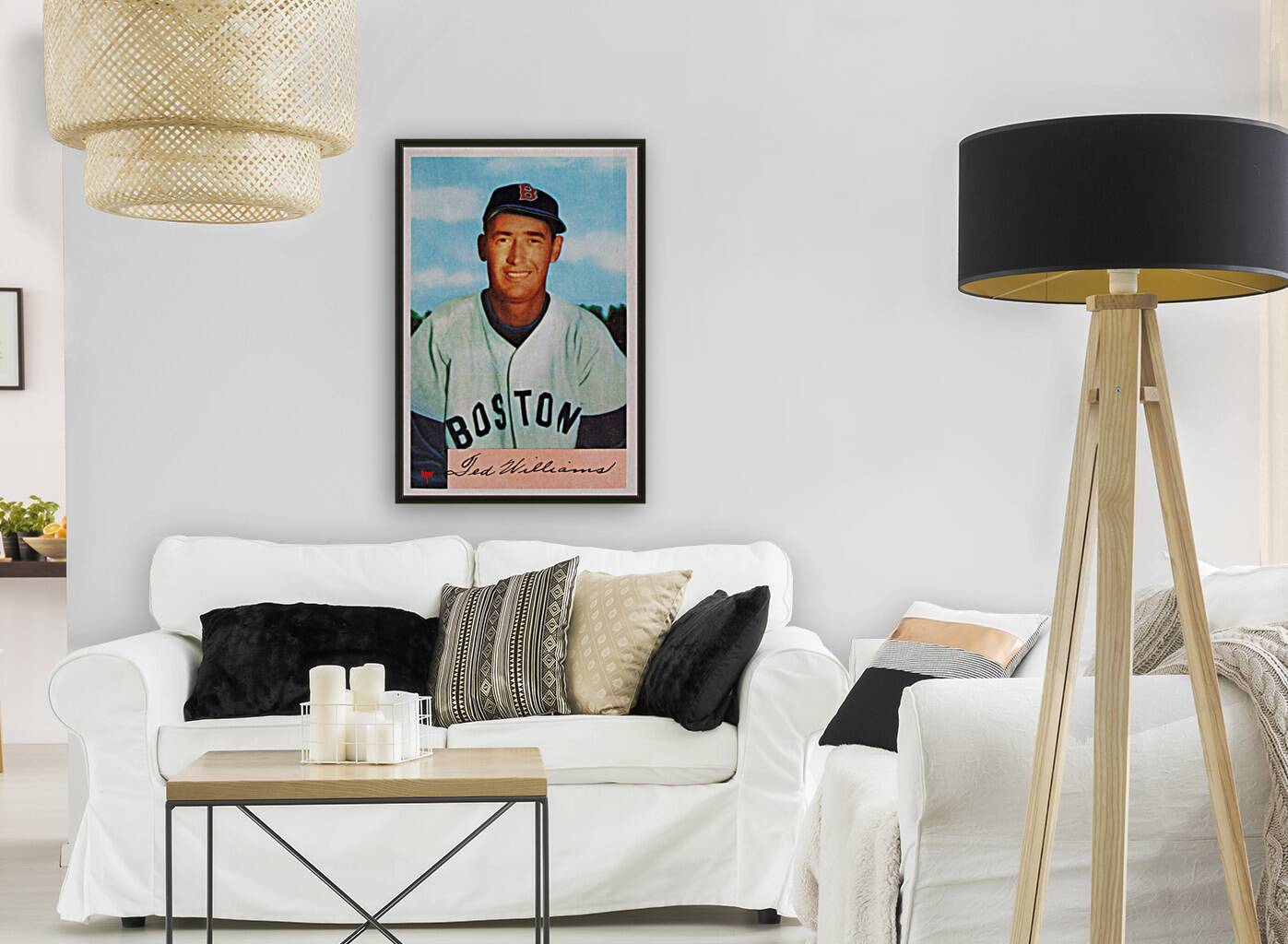 1954 Ted Williams Baseball Card Wall Art Reproduction